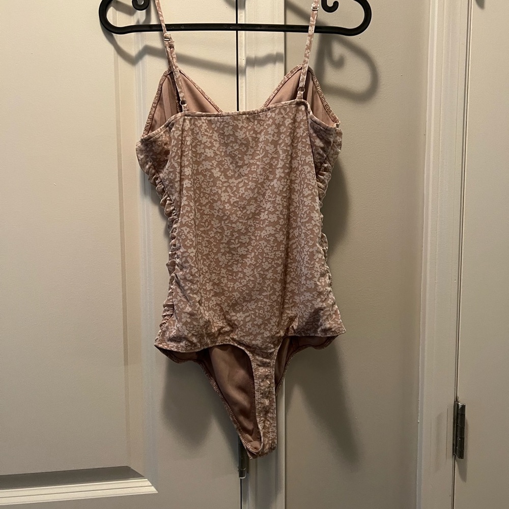 Floral ruche bodysuit